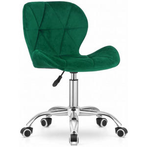Zielony aksamitny pikowany fotel biurowy - Renes 4X - 2878279033