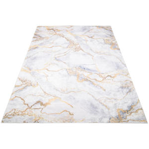 Szaro-zoty dywan z marmurowym wzorem w stylu glamour - Valano 3X - 2875785870