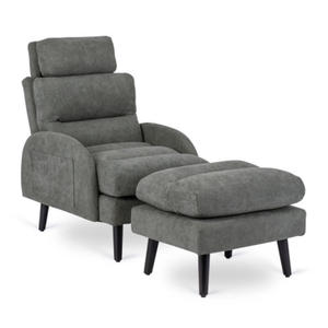 Szary rozkadany fotel z podnkiem do salonu - Uvex - 2878160156