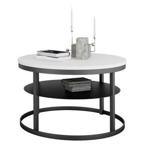 Dwupoziomowy stolik kawowy czarny + biay - Robini 4X - 2876012467