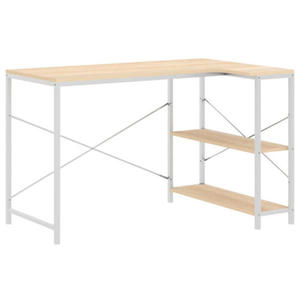 Narone biurko w stylu skandynawskim z metalu biay + db - Sinsiew - 2877597329