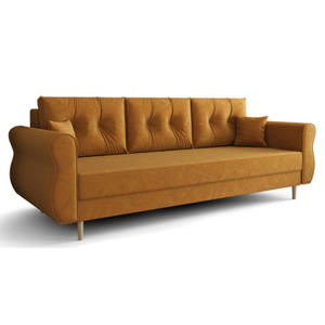 Musztardowa sofa z funkcj spania - Eden - 2877753292