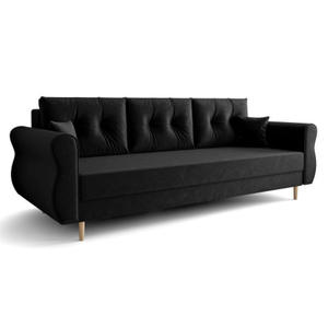 Czarna sofa wypoczynkowa rozkadana - Eden - 2877753299