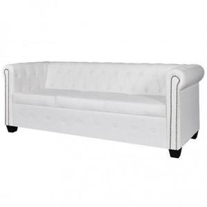 3-osobowa biaa sofa w stylu Chesterfield - Charlotte 3Q - 2872842987