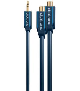 Adapter 3,5mm wtyk / 2x RCA gniazdo 0,1m Clicktronic