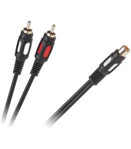 Kabel 1RCA gniazdo - 2 wtyki RCA 25cm