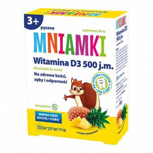 Mniamki Witamina D3 500 j.m. na zdrowe koci, zby i odporno 60 pastylek - 2862373449