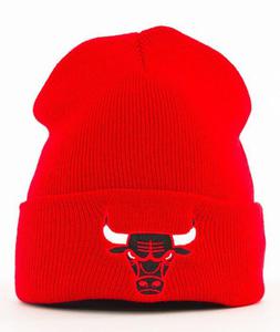 Mitchell & Ness-Chicago Bulls Team Logo Cuff Knit Czapka Zimowa Czerwona - 2857504814