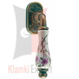 Klamka okienna VIENNA 1-60, porcelana kremowa kwiat brzoskwini