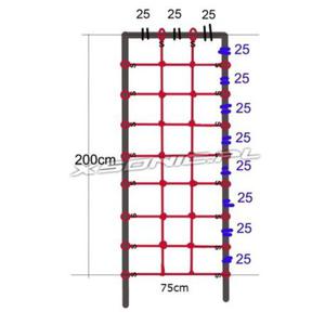 Siatka linowa 200 x 75 cm do wspinaczki mocowanie w zestawie na plac zabaw - 2870003378