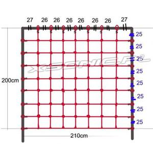 Siatka linowa do wspinaczki na plac zabaw 200 x 210 cm z zaczepami do zawieszenia - 2870003379