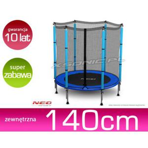 Bezpieczna trampolina ogrodowa dla dzieci batut z siatk 140 cm - 2877147223