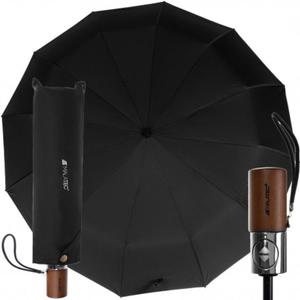 Parasol skadany parasolka automatyczny 12 drutw mocny czarny - 2870956884