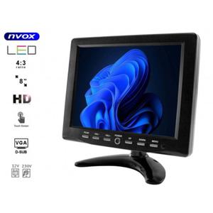 Monitor z dotykow matryc 8 cali LCD marki NVOX VGA sterowanie komputerem PC za porednictwem dotykowego ekranu - 2850927374