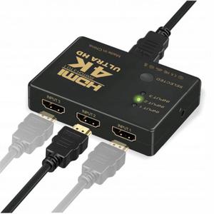 Switch HDMI 4K Ultra HD z pilotem spliter sygnau na 3 porty rozdzielacz - 2860917733