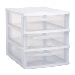 Organizer A4 plastikowa szafka moduowa 3 szuflady due czarna lub biaa - 2873114845