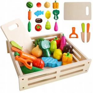 Sztuczne drewniane warzywa owoce do krojenia deska i n dla dzieci - 2877010832