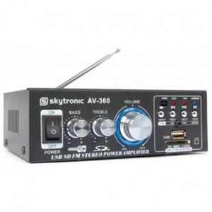 Wzmacniacz 2x 40 Watt SkyTronic AV360 radio FM USB SD odtwarzacz MP3 - 2870002657