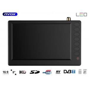 Telewizor przenony 5 cali LED tuner DVB-T/T2 akumulator PVR USB 12V 230V - 2863073077