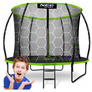 Trampolina ogrodowa profilowana 8ft 252 cm z siatk wewntrzn zielona - 2877263235