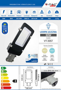 Lampa uliczna LED 30W SMD OPRAWA PREMIUM VT-15131ST