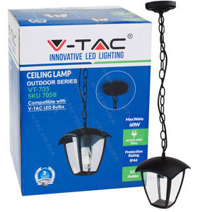 Wiszca lampa ogrodowa pojedyncza VT-735 czarna