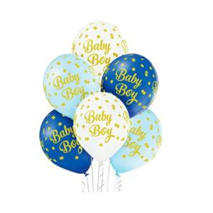 Balony Baby Boy w grochy, 6 szt. - 2859170975