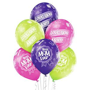 Balony dla Mamy, Best Mom Ever, 6 szt. - 2859171229
