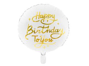 Balon foliowy na urodziny Happy Birthday To You, biay - 2859172062