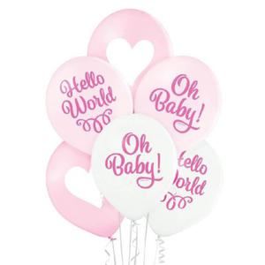 Balony Oh Baby Girl, 6 szt. - 2862984235