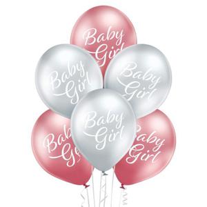 Balony Baby Girl chrom, glossy, 6 szt. - 2863177484