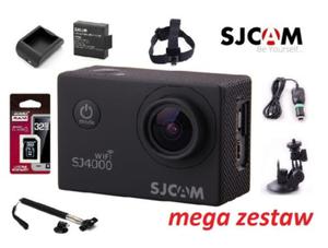 Kamera sportowa SJCAM SJ4000 WiFi mega zestaw 32GB - 2824450770