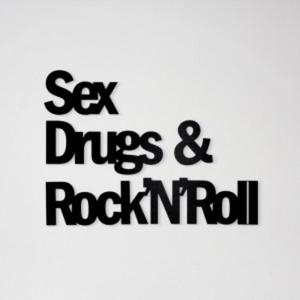 Napis na cian SEX DRUGS & ROCK'N'ROLL czarny - 2822983946