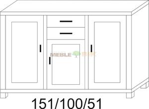 Komoda dbowa Jawor 151 1S+2S1D+1D - 2823046393