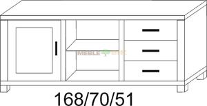 Stolik dbowy RTV JAWOR 168 1D2W3S - 2823046427