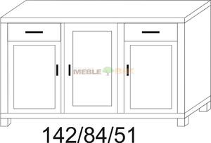 Komoda dbowa JAWOR 1S1D+1D+1S1D - 2823046435