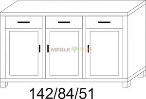 Komoda dbowa JAWOR 1s1d+1s1d+1s1d - 2823046437