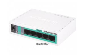 RouterBoard MikroTik RB750 5xLAN PoE Atheros AR7240 300MHz - 2860911497