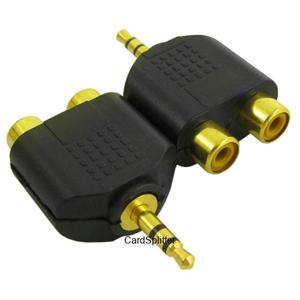 Rozganik wtyk Jack 3.5mm stereo na dwa gniazda RCA (cinch) zoty (00910) - 2843889062