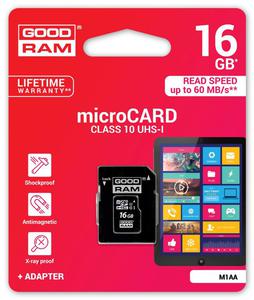 Karta pamici microSD 16GB UHS-I Goodram z adapterem - 2860911941