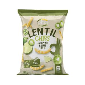 Chipsy z czerwonej soczewicy o smaku jalapeno i limonki 100g OHO - 2870892684