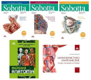Atlas anatomii Sobotta aciskie mianownictwo. Tomy 1-3 + Mianownictwo anatomiczne polsko-angielsko-aciskie + Memorix anatomia - 2868281849