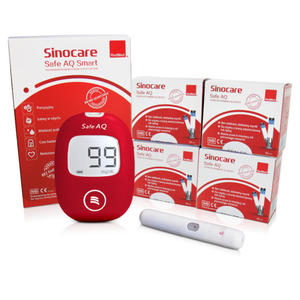 Glukometr Safe AQ Smart zestaw 200 testw nakuwacz SinoDraw oraz etui. - 2859730366