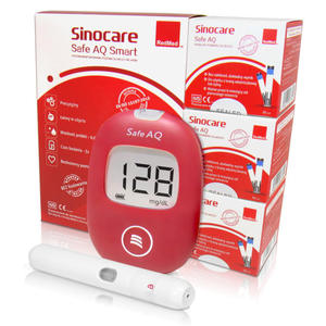 Glukometr za darmo Safe AQ SinoCare w zestawie z 150 paskami do pomiaru cukru nakuwaczem - 2859730377