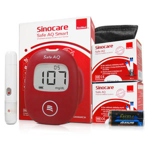 Zestaw Sinocare Safe AQ z glukometrem Smart, 100 jednorazowych paskw i nakuwacz - 2859730426