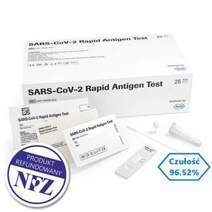 Szybki test SARS-CoV-2, Rapid Antigen Test Roche - 25 szt - wymaz nosowo-gardowy, refundacja NFZ - 2871822405