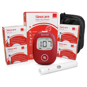 Zestaw glukometr Safe AQ Smart + 200 paskw testowych + nakuwacz SinoDraw - 2871822410