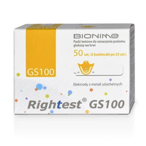 Paski do glukometru Rightest GS100 50szt. firmy Bionime - 2859730205