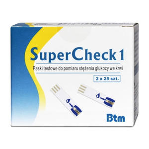 Paski Testowe do glukometru BTM Supercheck 1 50szt. firmy MegaPharm - 2859730208