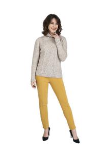 MKMSwetry Estelle SWE 121 Beowy sweter damski - 2861049988